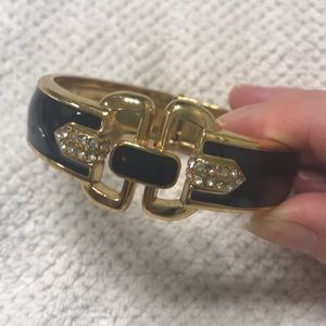 Stella & Dot Black and Gold/ Diamond cuff